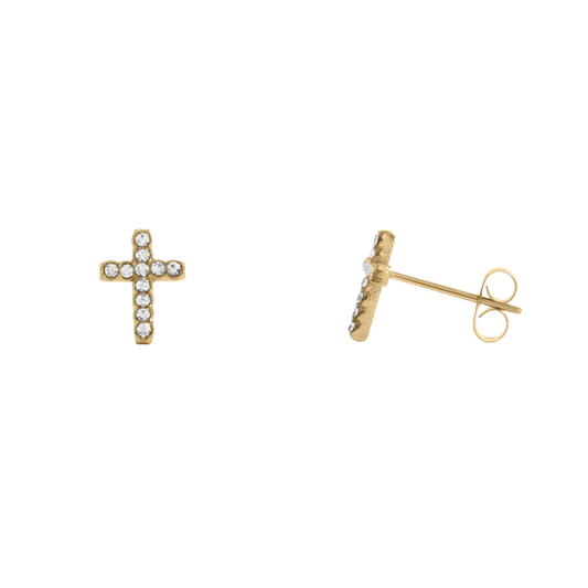 Stone Cross Earrings