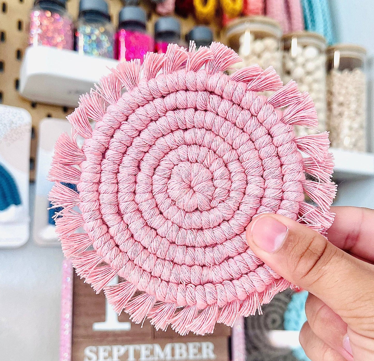 Spiral Macrame Coasters