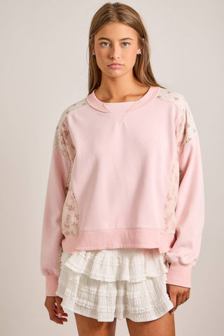 Vintage-Inspired Patchwork Sweatshirt