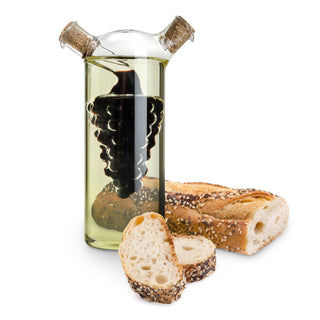 2-in-1 Glass Oil & Vinegar Cruet Bottle w/ Cork Stoppers