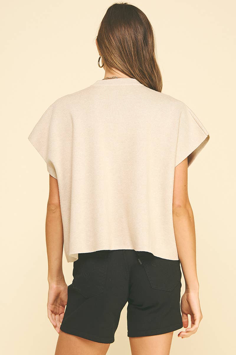 Laura Button Down Cap Sweater