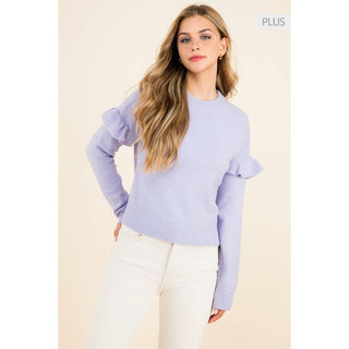 Lilac Ruffle Sweater XL