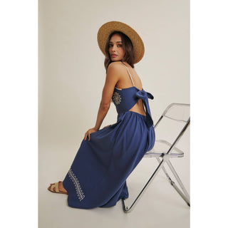 MEDITERRANEAN SUN ARTISAN EMBROIDERY MIDI WITH OPEN BACK