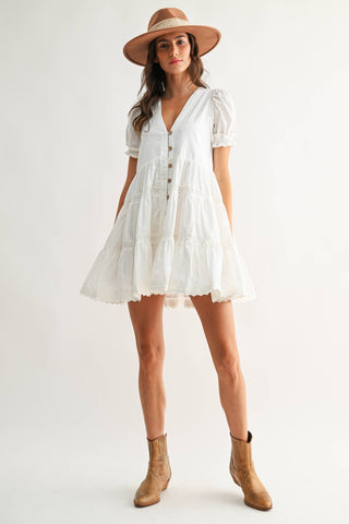 Willow Button Mini Dress