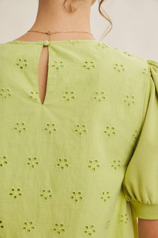 Joyful Terry Eyelet Blouse