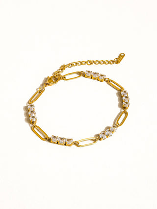 Basil Rhinestone Chain Bracelet