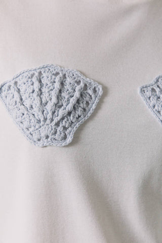 Shell Crochet Patch T-Shirt