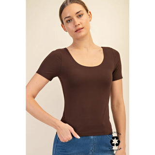 Butter Square Neck SS Top - Plus Size