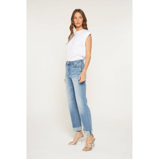 Cuffed Hem Straight Jean