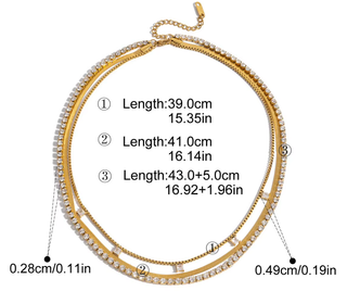 Stevie Triple Chain- Layers of steel Chains 