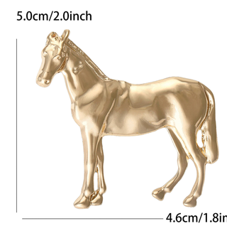 Pony Brooch Horse Pin - Horse Pin 14K Gold and Silver