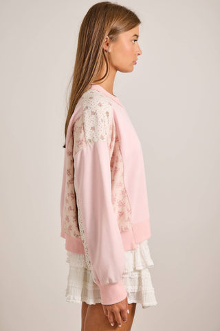 Vintage-Inspired Patchwork Sweatshirt