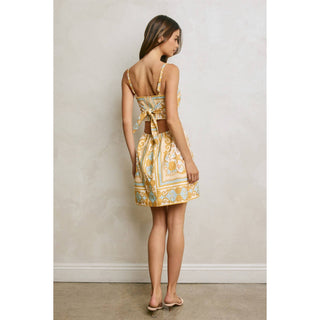 Conversational Scarf Cutout Mini Dress