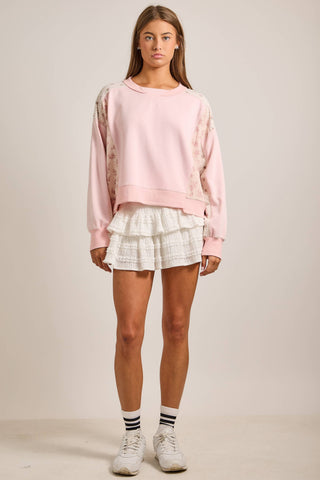 Vintage-Inspired Patchwork Sweatshirt
