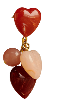 With Love Drop Heart Earrings- Resin and steel