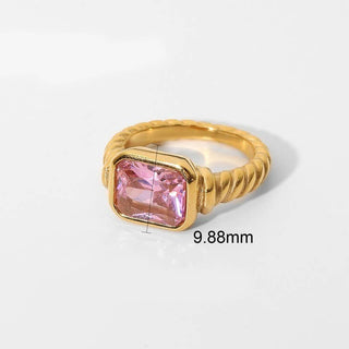 18K STAINLESS STEEL TARNISH FREE  RHINESTONE RINGS