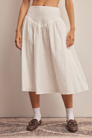 Sage Lily Textured Midi Skirt