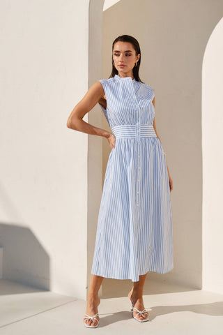Pricilla Striped Button Down Dress