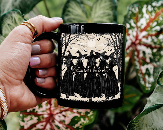 Girls Will Be Girls Witchy Halloween Mug, Feminist Halloween