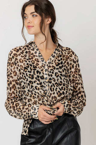 Bianca Sheer Leopard blouse