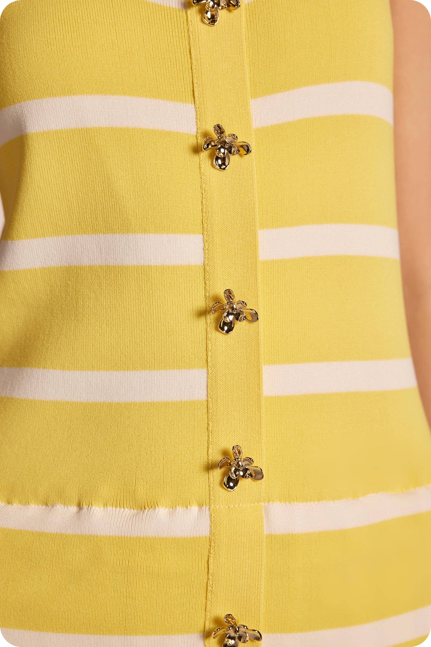 Mixed Media Striped Knit Midi Dress