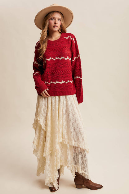 Rosalind Pointelle Sweater