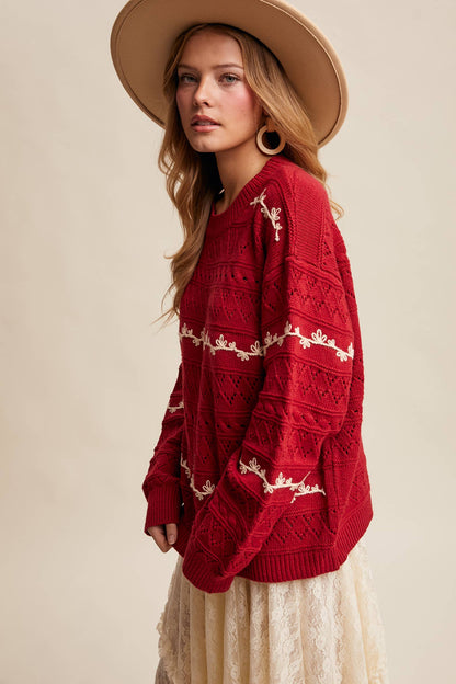 Rosalind Pointelle Sweater