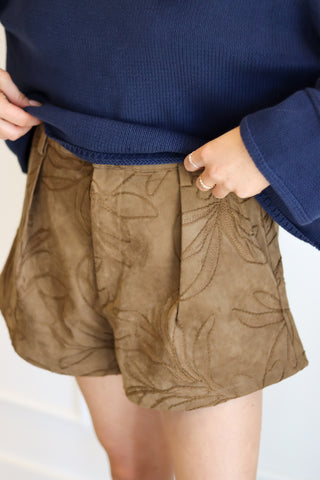 Brown Lily Suede Shorts