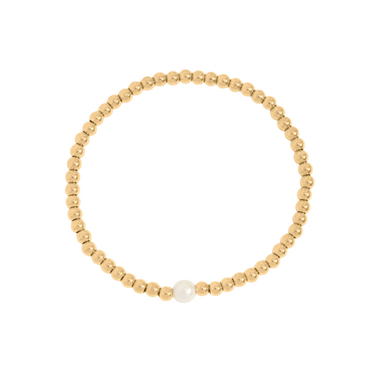 Pearl Gold Beaded Stretch Bracelet