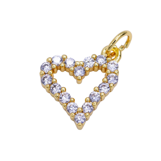 CZ Open Heart Charm