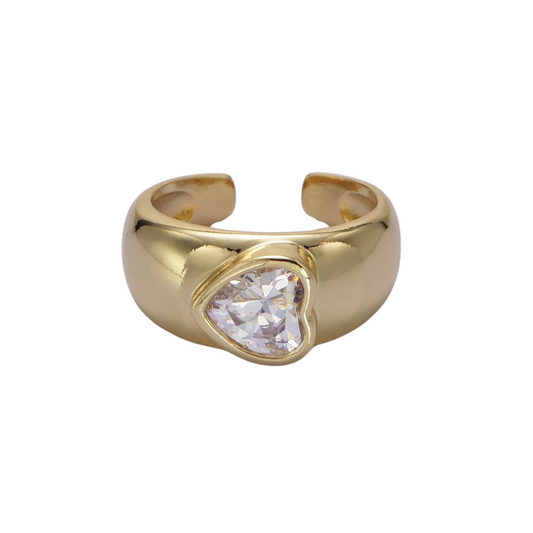 CZ Heart Band Ring