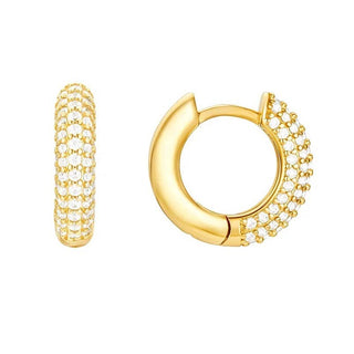 Pavé Huggie Hoop earrings