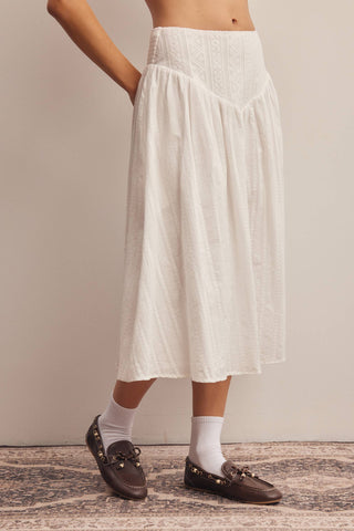 Sage Lily Textured Midi Skirt