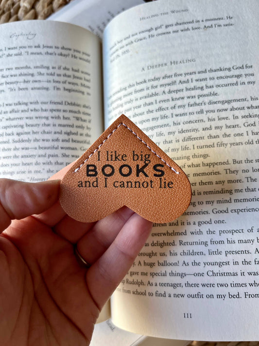 I like big books and I cannot lie Leather Heart Bookmark Ear