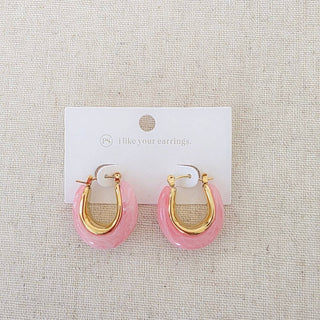 Frenchie Resin Hoop Earrings