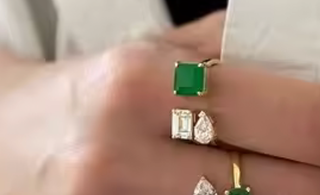 Moi et Toi Ring - May Beyond Emerald- Open band