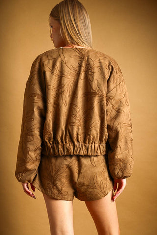Brown Lily Suede Shorts