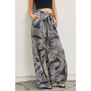 Monochrome Motion Looped Belt Pants