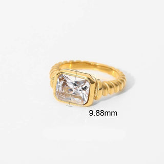 18K STAINLESS STEEL TARNISH FREE  RHINESTONE RINGS