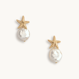 Just Beachy Starfish Earring with Pearls 