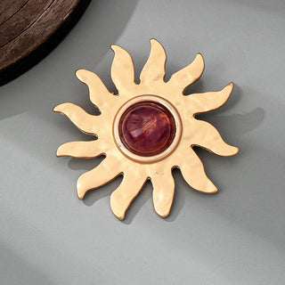 VINTAGE CELESTRIAL SUNBURST BROOCH PIN