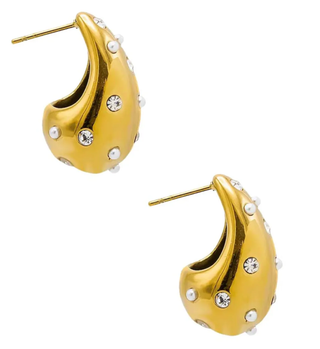 Icon Tear Drop-Stainless Steel and CZ