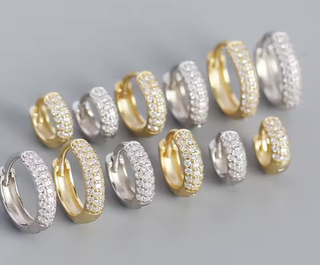 Pavé Huggie Hoop earrings