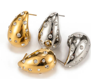 Icon Tear Drop-Stainless Steel and CZ