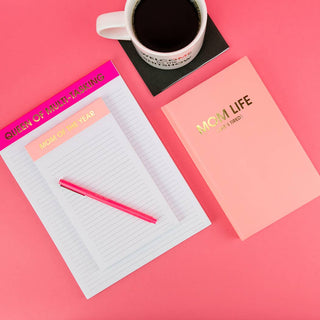 Mom of The Year - Lined Notepad - Perforated Sheets - Pink