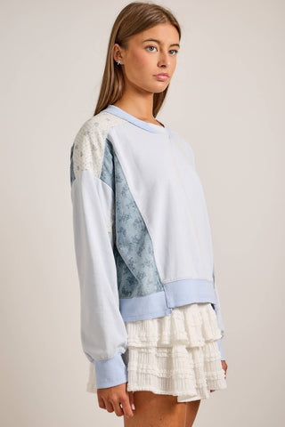Vintage-Inspired Patchwork Sweatshirt