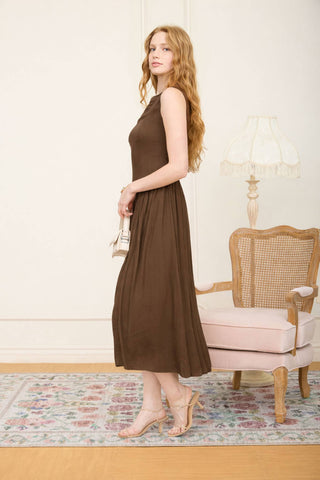 Basque Waist Midi Dress