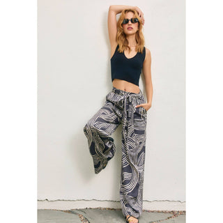 Monochrome Motion Looped Belt Pants