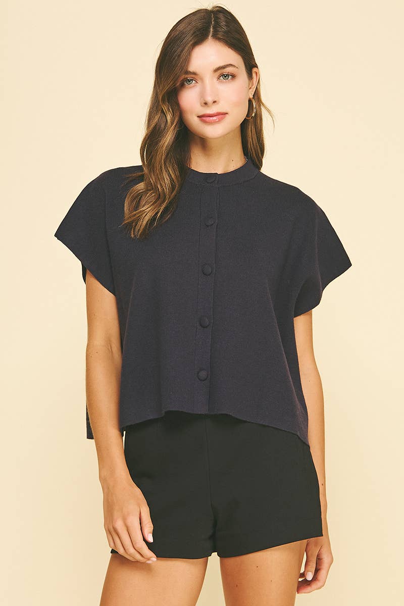 Laura Button Down Cap Sweater