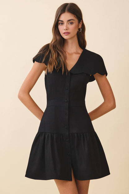 Coquette Scallop-Collar Mini Dress